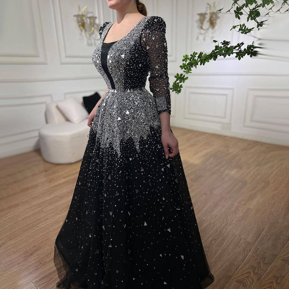 green emerald velvet dress Beaded Long Pink and Silver Formal Dress with Sleeves Pink/Silver / 8 main image 0