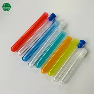 China Cheap Price Lab Use 20ml Clear Plastic Screw Cap Round Bottom Test Tube