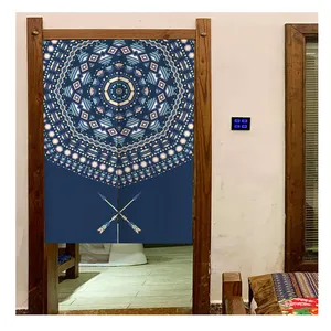 Cheap Hot Sales Full Color Kitchen Cotton Linen Sublimation Custom Printed Design Entrance Hanging Doorways Privacy Door Curtain