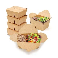 Récipient d'emballage alimentaire à emporter jetable au micro-ondes personnalisé pour frites chips Boîte en papier kraft avec trou d'aération