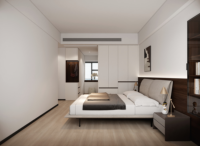 Ensemble de chambre à coucher moderne et écologique avec lit, armoire, table de chevet, taille personnalisable, espace de rangement spacieux