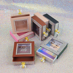 Boîtes à <span class=keywords><strong>cils</strong></span> en diamant de luxe, logo personnalisé, étui à <span class=keywords><strong>cils</strong></span> magnétique, marque privée, strass, boîte d'emballage vide pour <span class=keywords><strong>cils</strong></span> avec paillettes - Product Image 4