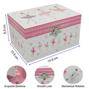 Boîte à bijoux musicale classique Jakos Factory Ballerina pour filles, boîte de rangement personnalisée, boîte à musique, cadeau <span class=keywords><strong>d</strong></span>'anniversaire - Product Image 2