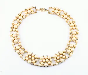 xl00613 2021新潮流行顶级销售豪华大尺寸珠宝结婚珍珠钻石镀金项链女士