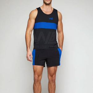 Camiseta sin mangas de secado rápido para hombre más vendida, ropa informal de entrenamiento activo de alta calidad, largueros a rayas, técnica lavada de tejido de punto - Product Image 5