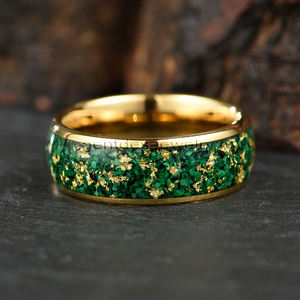 תכשיטי יוקרה מותאם אישית 4 מ "מ 8 מ" מ 14k/18k מרוסק זהב מרוסק מלכיט & זהב מרוסק - Product Image 3