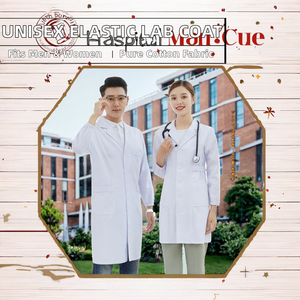 Blouse de laboratoire professionnelle unisexe à manches longues avec poignets élastiques et impression par transfert thermique, uniforme d'hôpital pour médecins - Product Image 2