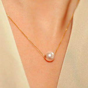 Vintage-Klassiker mit Anpassungsmöglichkeit, 18k Vergoldeter Modeschmuck, Elegante Damen-Perlenkette aus Edelstahl mit Anhänger - Product Image 1