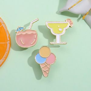 Chine fabricant couleur émail broche broche arbre oiseau crème glacée motif conception petites épinglettes - Product Image 3