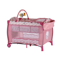Lit bébé pliable en métal sécurisé et berceau portable avec auvent solaire pour chambre/salon, parc pour enfants, voyage et camping