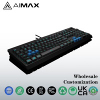 Clavier de jeu mécanique RGB programmable OEM d'usine à 104 touches, filaire USB Type-C, étanche, câble de 1,5 m, bouton de commande au dos du clavier, moule exclusif