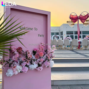 LEDA pink Acrylic Flower Box Wedding Welcome Sign Wedding Decoration <b>Stand</b> for Event Decor - Product Image 3