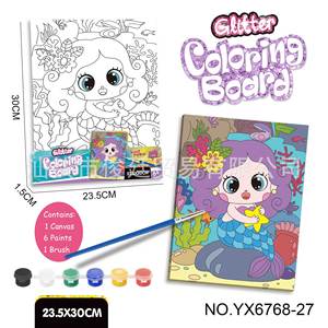 Ensemble de tableaux à colorier en papier pour enfants, jouet éducatif pour l'apprentissage précoce, peinture à l'aquarelle, design sirène - Product Image 1