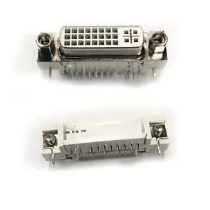 DVI 29Pin ke PCB 90 derajat konektor betina steker 24 + 5 Pin soket/steker/jack untuk tampilan Audio Video