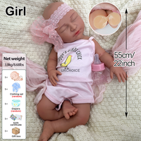 Poupée Bébé Reborn en Silicone Faite à la Main de 20 Pouces avec Rembourrage Lesté, Conception à Bouche Ouverte, Plusieurs Tailles Disponibles pour Distributeurs (Vente en Gros)