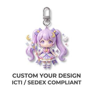 Porte-clés Anime en PVC Écologique et Imperméable, Durable, avec Figurine Mascotte 3D en Caoutchouc Souple pour Breloques de Sac à Dos Scolaire - Product Image 1