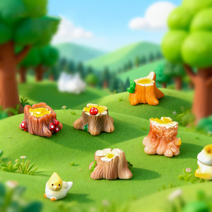 DIY Micro Paisaje Jardín de Hadas Manualidades Adorno Casa de Muñecas Mini Estatua de Tocón de Árbol de Resina Figuras de Jardín en Miniatura - Product Image 2