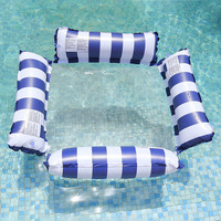 LangGeng - Colchoneta Flotante Inflable de PVC, Plegable, Resistente y Portátil, con Rayas, para Adultos