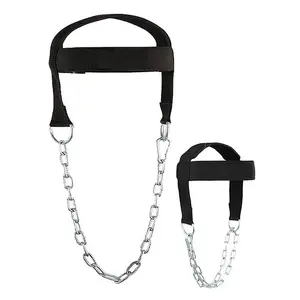 Power Sports Head Harness Neck Weight Deluxe Training Belts With Heavy Duty Steel Chain For Weight Lifting