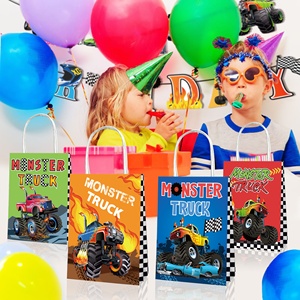 Huancai-bolsas <span class=keywords><strong>de</strong></span> papel <span class=keywords><strong>de</strong></span> regalo <span class=keywords><strong>de</strong></span> camión <span class=keywords><strong>monstruo</strong></span> con asas, bolsas <span class=keywords><strong>de</strong></span> recuerdo <span class=keywords><strong>de</strong></span> fiesta para niños, dulces, suministros para fiesta <span class=keywords><strong>de</strong></span> carreras, 12 Uds. - Product Image 6