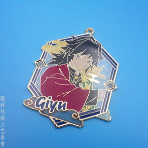 Colgante Metálico de Personaje de Anime, Hexagonal, de Aleación de Zinc, Pintado con Resina Epoxi, Accesorio de Joyería, Regalo - Product Image 3