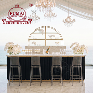 เคาน์เตอร์บาร์แบบโบราณ ดีไซน์กำมะหยี่สีดำ สแตนเลส สำหรับร้านค้าขาย - Product Image 3