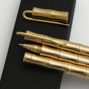 Hochwertiger Kupfer-Messing Metall-Taktikstift mit Gel-Tinte und Goldclip - Product Image 4