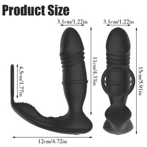 Yüksek frekanslı sokmak Anal vibratör p-spot Butt Plug Penis halkası akıllı App uzaktan kumanda prostat masaj aleti erkekler için - Product Image 5