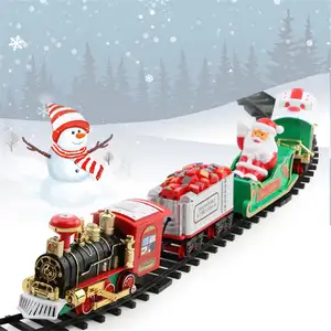 Giáng sinh trẻ em TRAIN SET, Train toy Set theo dõi đình chỉ xung quanh Xmas cây với động cơ điện đèn âm thanh