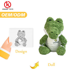 Kinqee בובה חדשה dm/oem צעצוע תנין רך חמוד ישיבה יפה תנין ירוק אישית תנין קטיף צעצוע - Product Image 1