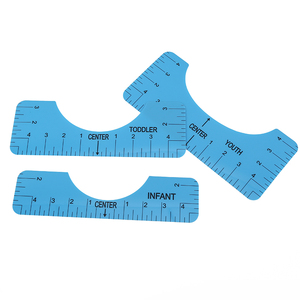 Jp 4 cái thước đo hướng dẫn may áo thun màu xanh dương vòng hiệu chuẩn chất liệu PVC cầm tay tự làm - Product Image 1