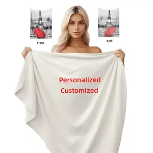 Custom On Demand Printing Personalized Fluffy Sherpa Fleece Plush Throw Blankets For Home Decor