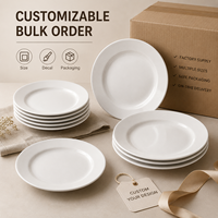 Vaisselle de style occidental en gros assiettes plates en céramique blanche pure peu profonde pour la maison hôtel fête utilisation-assiettes à steak