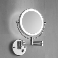 Miroir de beauté à LED mural, miroir de toilette pliable, miroir grossissant extensible pour salle de bain, miroir de maquillage à LED double face pour hôtel