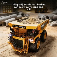 Camion benne et bulldozer télécommandés en métal et plastique pour enfants, jouet électrique d'intérieur et d'extérieur, portée 30M