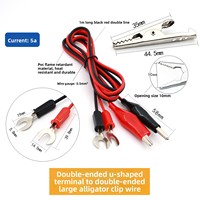 Sonde à double tête en U avec pince crocodile et câble de raccordement à fiche banane de 4 mm, isolation en PVC résistante à la chaleur