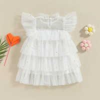 1 Pcs Marque privée Robe de princesse pour fête d'anniversaire et de mariage pour bébés filles Robe blanche de baptême pour filles Robe mignonne pour bambins filles
