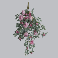 Centre de table de mariage décoration murale fleurs artificielles guirlande suspendue au plafond fleurs artificielles de vigne rose