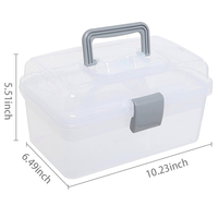 29510 10.2 pouces gris Transparent en plastique polyvalent boîte de matériel Rectangle forme plateau amovible pour le stockage d'outils organisateur de jouets