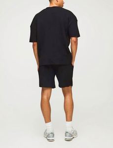 Black Breathable <b>Summer</b> Printed Boxy Fit Ribbed Knitted T-<b>Shirt</b> and Shorts Set <b>for</b> <b>Men</b> Custom Tracksuit - Product Image 4