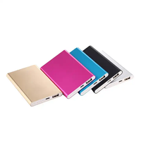 Moins cher logo personnalisé mini banque de puissance en métal mince 5000mah 4000mah 3000mah powerbank sortie usb cadeaux promotionnels