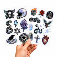 Autocollants de voiture personnalisés en PVC holographique, logo personnalisé, imperméables, résistants aux UV, autocollants découpés à la forme, feuilles d'autocollants pour voiture