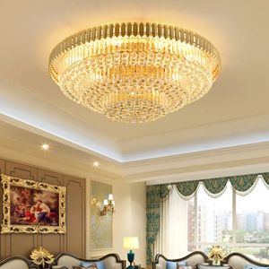 Nouveau Style lustres en or lumière salon éclairage moderne boule de cristal d'or plafonnier rond - Product Image 2