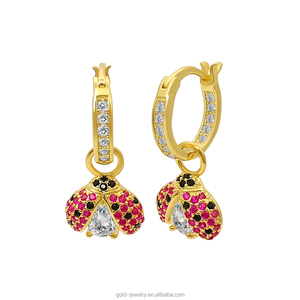 เครื่องประดับรูป<span class=keywords><strong>แมลง</strong></span>ไม่มีตัวตนสร้อยคอและต่างหูที่มีเสน่ห์สีเงิน925ละเอียดอ่อนพร้อมโซ่เชื่อมเซอร์โคเนียที่แวววาวของขวัญที่สมบูรณ์แบบ - Product Image 2