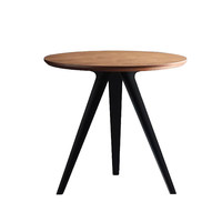 Table à manger ronde nordique, plateau en placage de noyer, base en métal robuste, petite table pour appartement, café, réception, mobilier moderne minimaliste