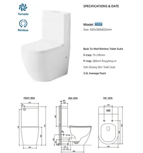 15YRS OEM/ODM experiência Venda quente barato sanitário ware suite branco pedestal bacia de duas peças banheiros tigela cerâmica wc set