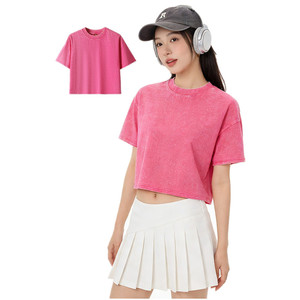 Vente en gros Printemps-Été Tissu tricoté 100% Coton 240 g/m² effet vieilli vintage, Logo personnalisé, Couleurs personnalisées, Respirant, Séchage rapide - Product Image 6