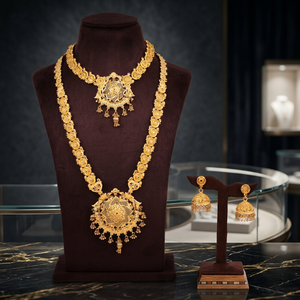 Wholesale Forming 14K 18K 24K Gold Filled Mini & Long Combo <b>Necklaces</b> Traditional Design Jewelry Set Brass Gold Fashion Jewelry - Product Image 5