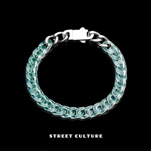 Pulsera <span class=keywords><strong>de</strong></span> Cadena Cubana <span class=keywords><strong>de</strong></span> Jade Natural Azul Hielo, Estilo Hip Hop, <span class=keywords><strong>de</strong></span> Acero <span class=keywords><strong>de</strong></span> Titanio, Personalizada, Unisex, <span class=keywords><strong>de</strong></span> Moda, Icing Seed Party - Product Image 3