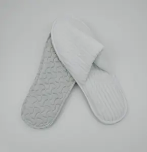 Zapatillas de suela EVA gruesas para Spa, zapatillas desechables de hotel a rayas de terciopelo coral, zapatillas de hotel personalizadas